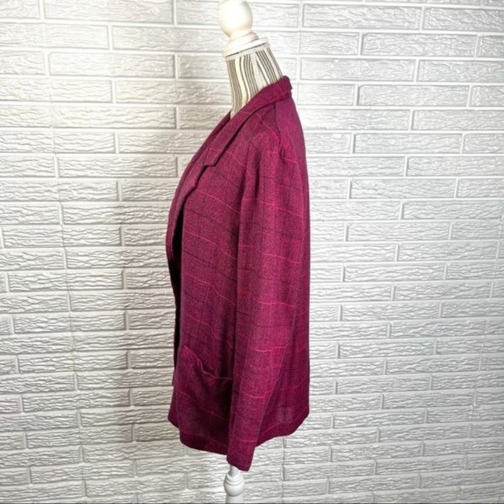 Vintage Chad Stevens Pink Black Plaid Blazer Jacket Size 1X - Picture 5 of 7
